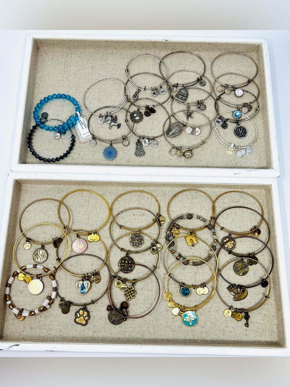 Alex & Ani Gold & Silver Tone Assortment of Bracelets Lot of 34